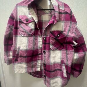 Dark Pink & White Flannel